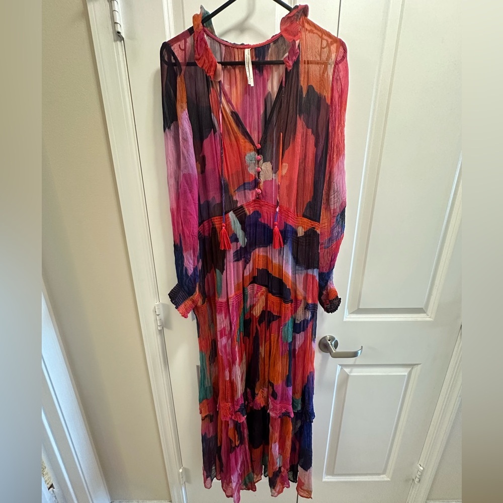 Anthropologie The Marais Printed Chiffon Maxi Dress. - Picture 2 of 13